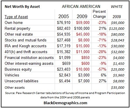 Black net Worth By Asset