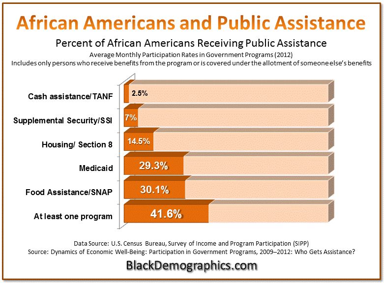 2012 African American Public Assistance Chart